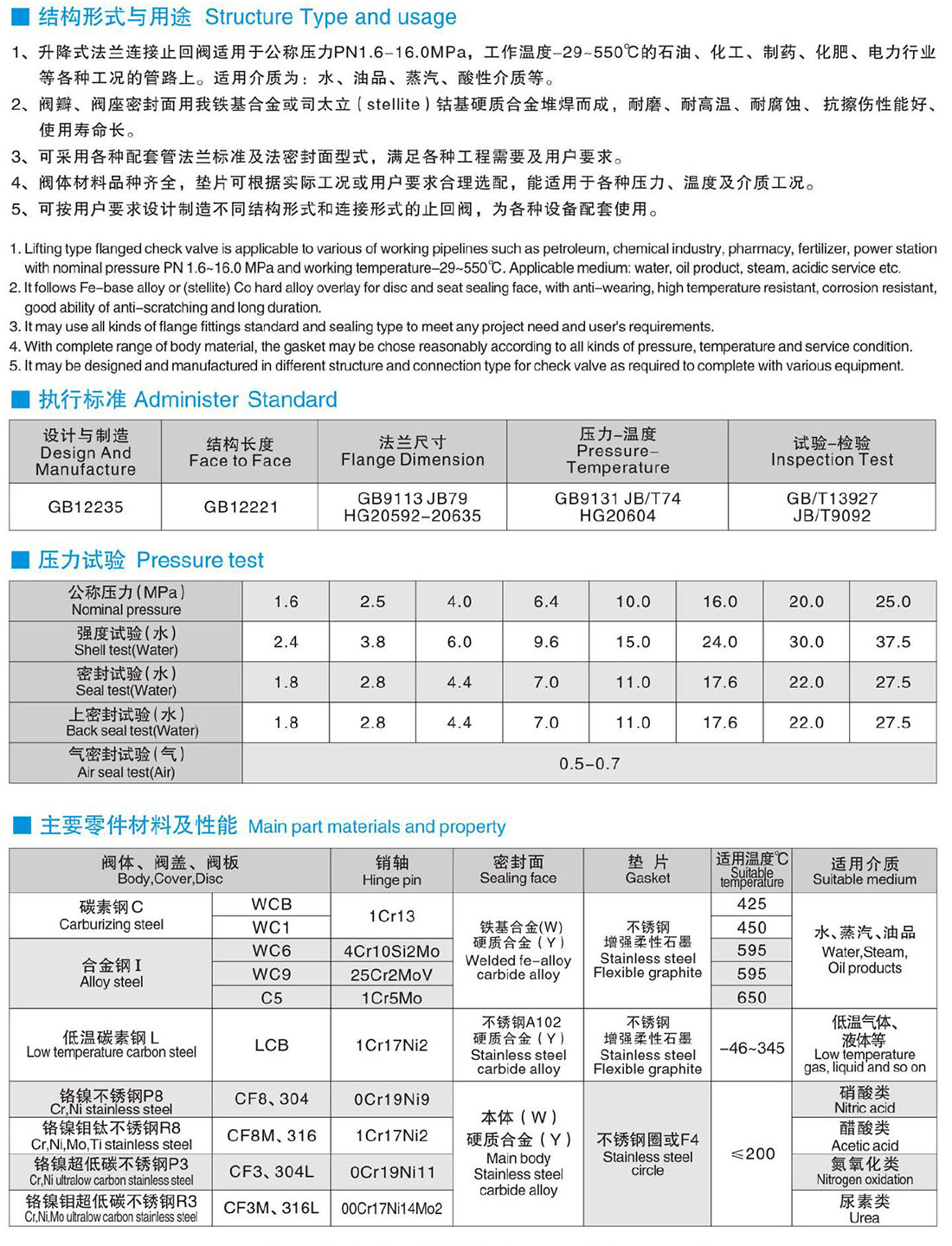 lifting flange check valve